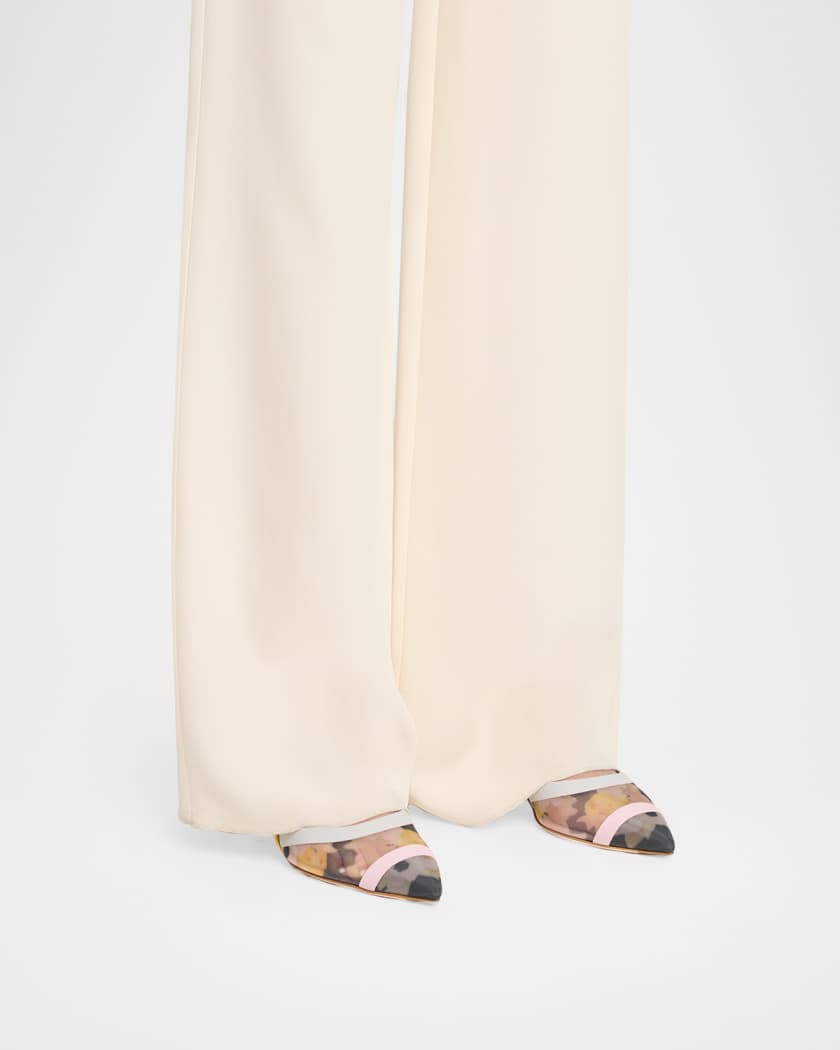 Fendi 55mm Colibri Floral Mesh Slingback Pumps | Neiman Marcus