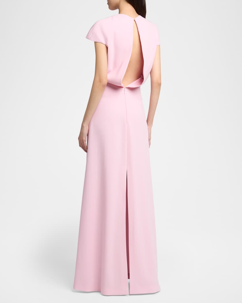 jil sander evening dresses JIL SANDER Guipure lace-trimmed satin midi dress