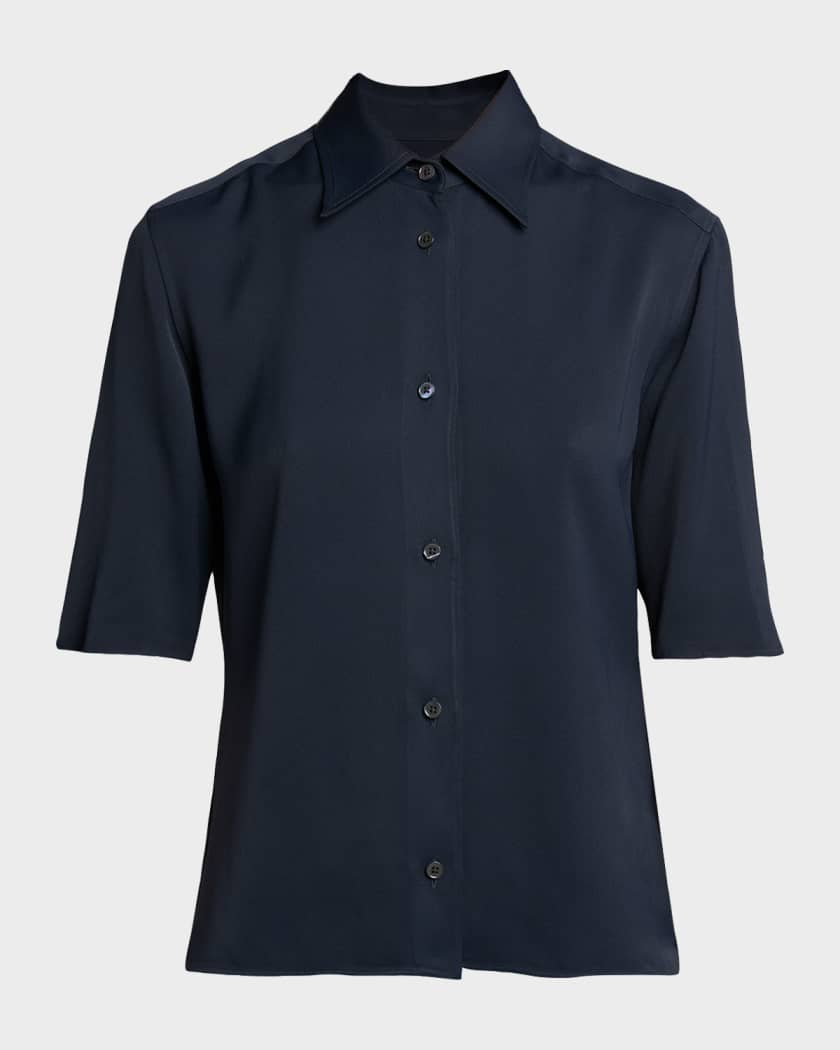 jil sander dress shirt Jil Sander Men, Pinstriped cotton shirt, Blue, UK 14.5, Shirts
