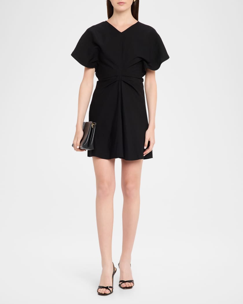 knee length dresses for ladies Women's Linen-Blend Short Sleeve Midi Dress with Shirt Collar – RW&CO main image 0