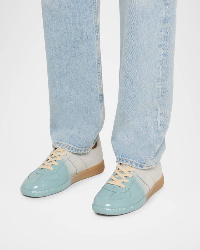 Maison Margiela Replica Sprayed Leather Low-Top Sneakers | Neiman