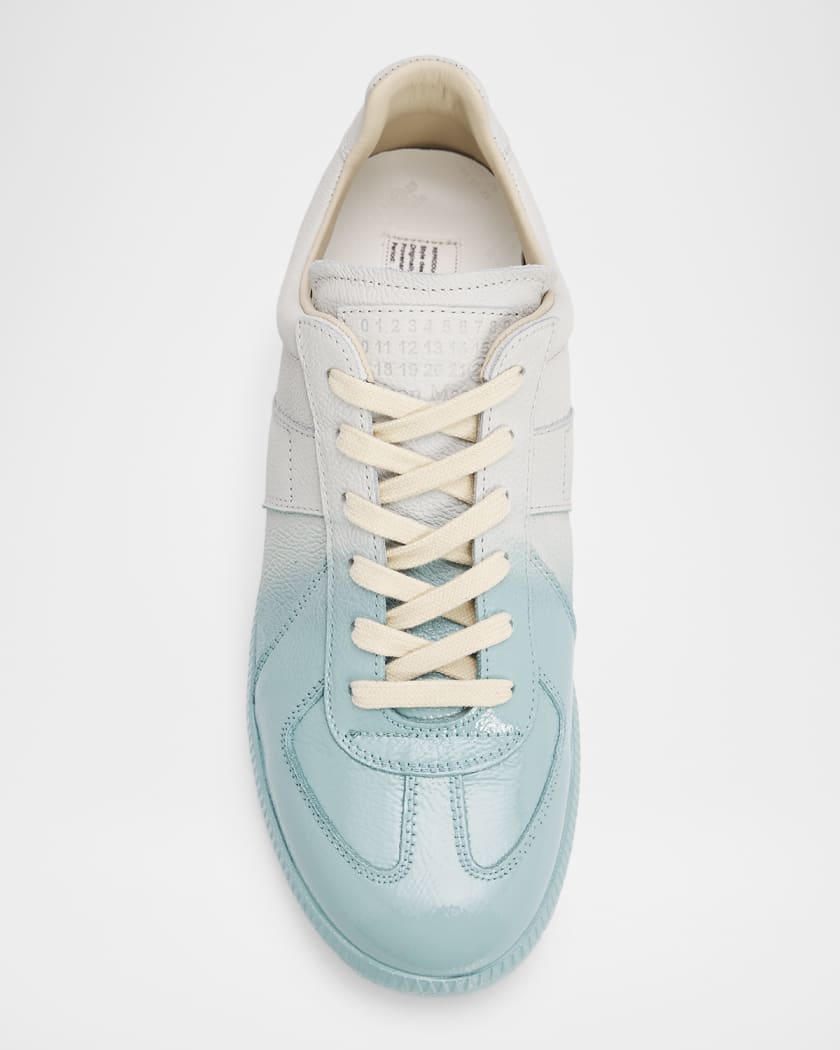 Maison Margiela Replica Sprayed Leather Low-Top Sneakers | Neiman