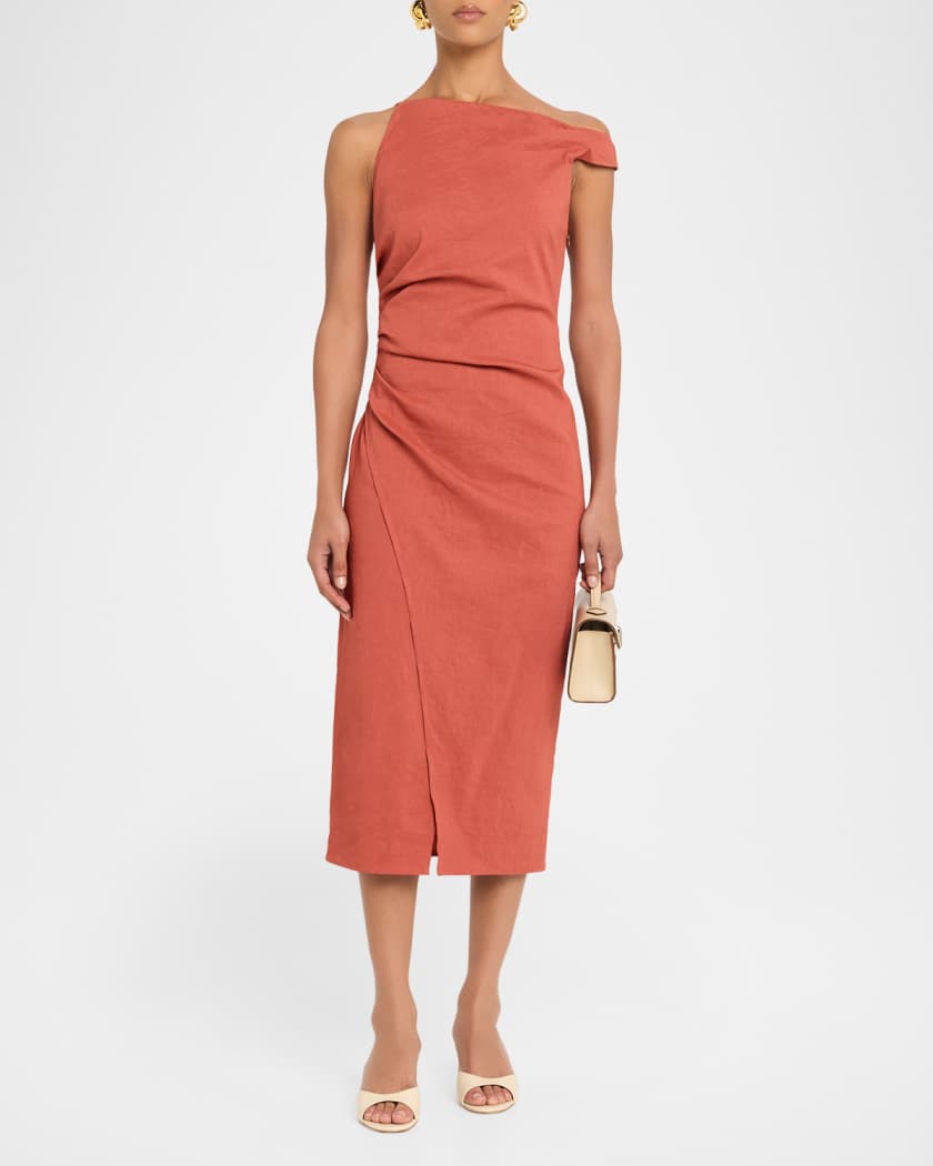 linen flared dress Black Linen Sleeveless Tie Back Flared Maternity Midi Dress – PinkBlush