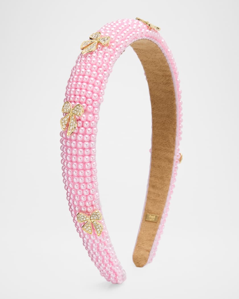 Serre-tête / Bandeau élastique Pink Pewter – Perles Et Strass, Couleur Turquoise (Neuf)