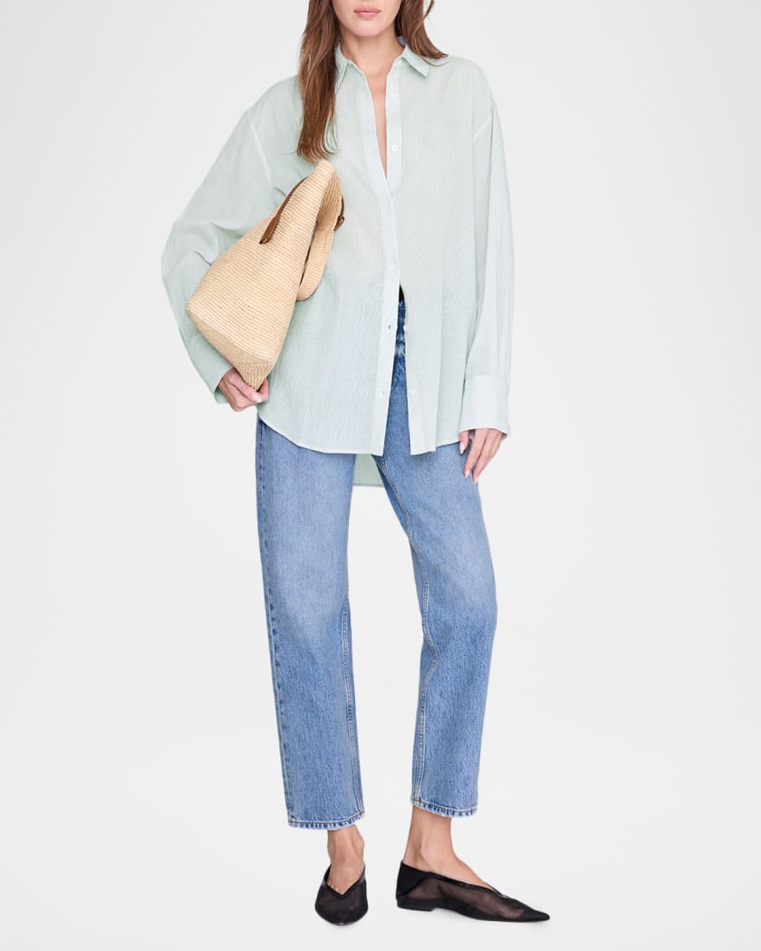 ANINE BING Plaza Oversized Button-Front Shirt | Neiman Marcus