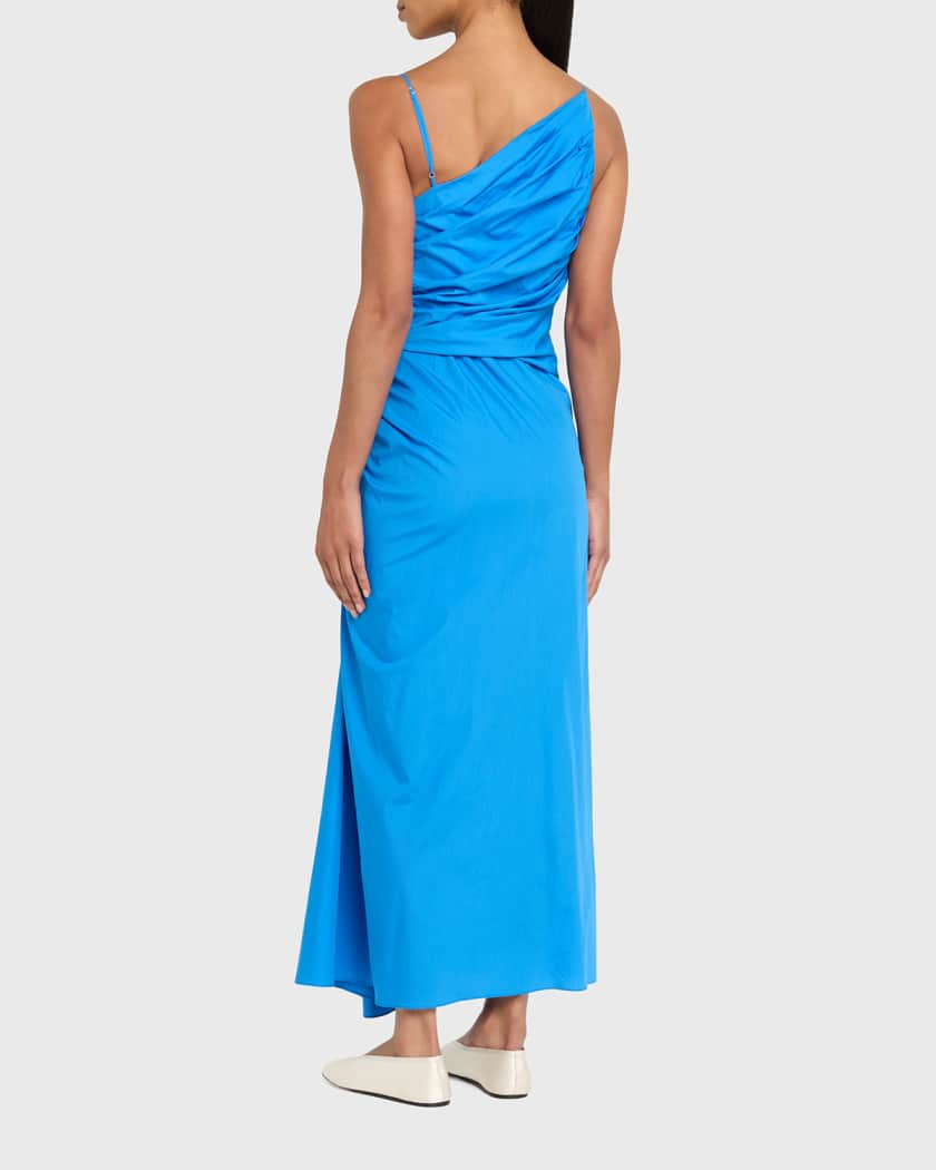 A.L.C. Juno Ruched One-Shoulder Midi Dress | Neiman Marcus