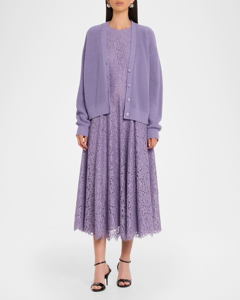 Michael Kors Collection Cashmere Rib V-Neck Cardigan | Neiman Marcus