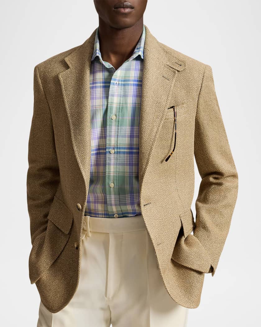 Polo Ralph Lauren Men's Herringbone Linen Blend Single-Breasted