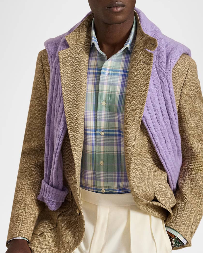 Polo Ralph Lauren Men's Herringbone Linen Blend Single-Breasted