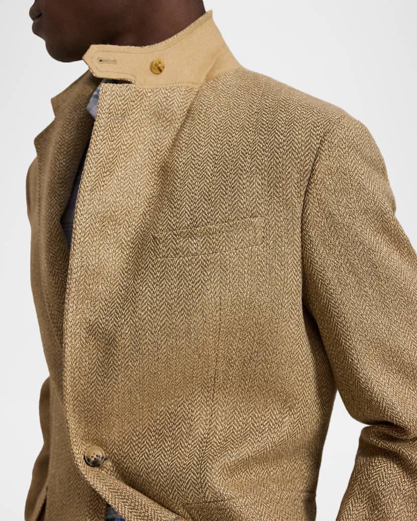 Polo Ralph Lauren Men's Herringbone Linen Blend Single-Breasted