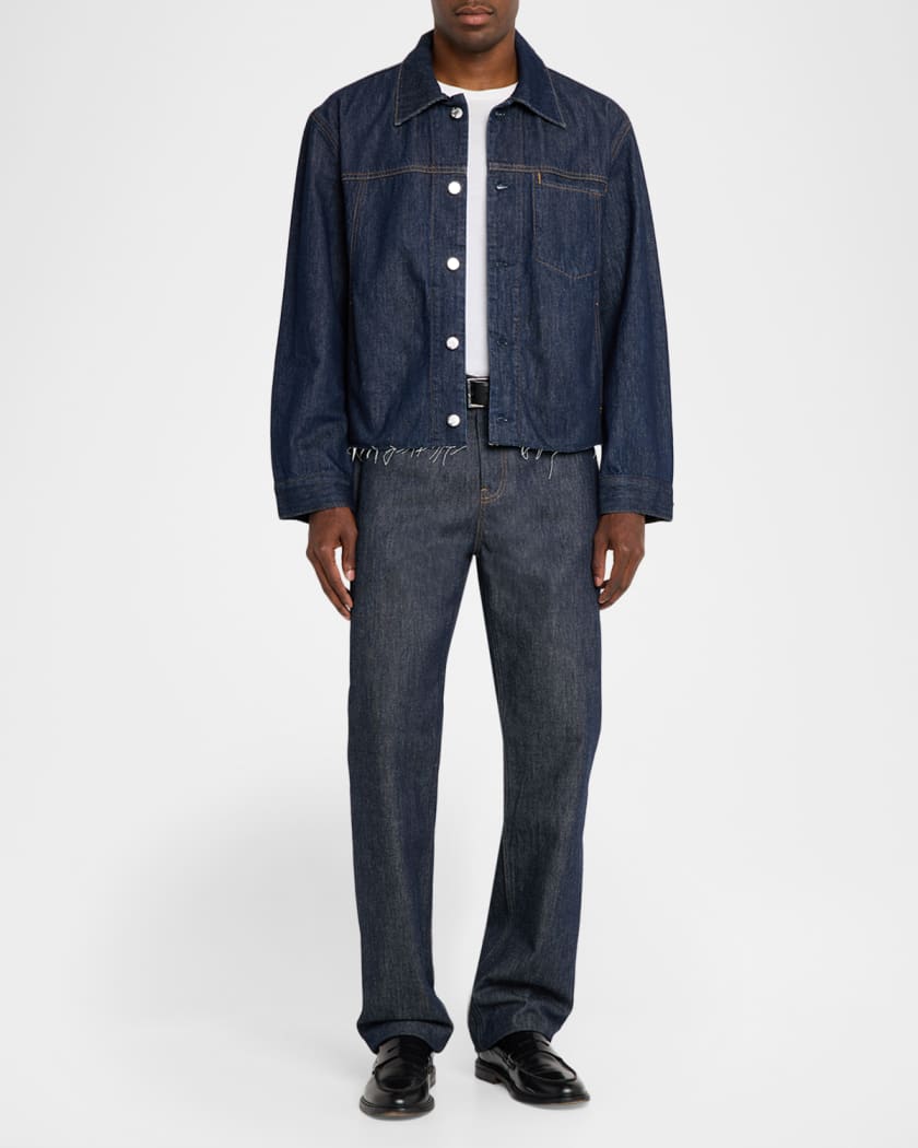 Helmut Lang Men's Brooklyn Denim Cropped Trucker Jacket | Neiman