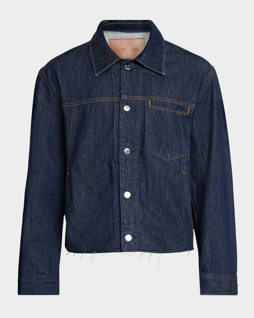 Helmut Lang Men's Brooklyn Denim Cropped Trucker Jacket | Neiman