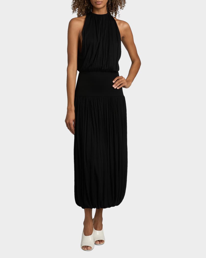 Toteme Sleeveless Gathered Balloon Midi Dress | Neiman Marcus