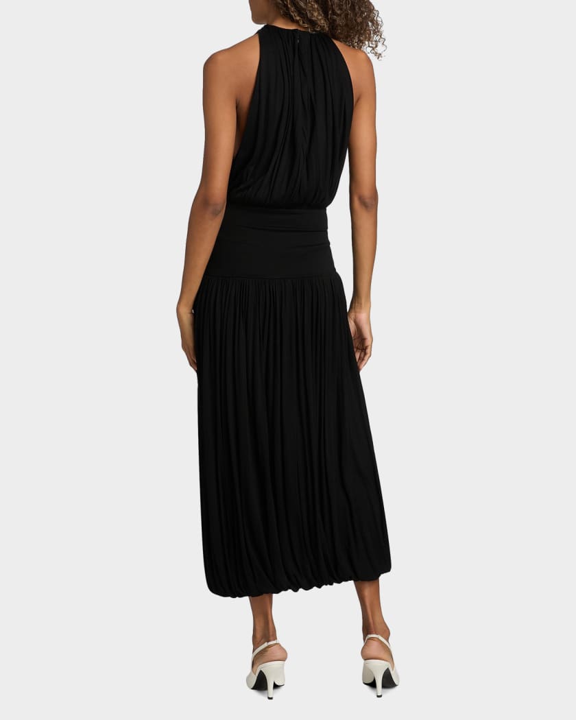 Toteme Sleeveless Gathered Balloon Midi Dress | Neiman Marcus