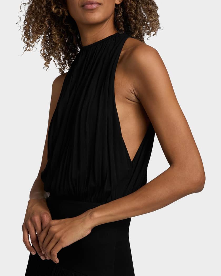 Toteme Sleeveless Gathered Balloon Midi Dress | Neiman Marcus