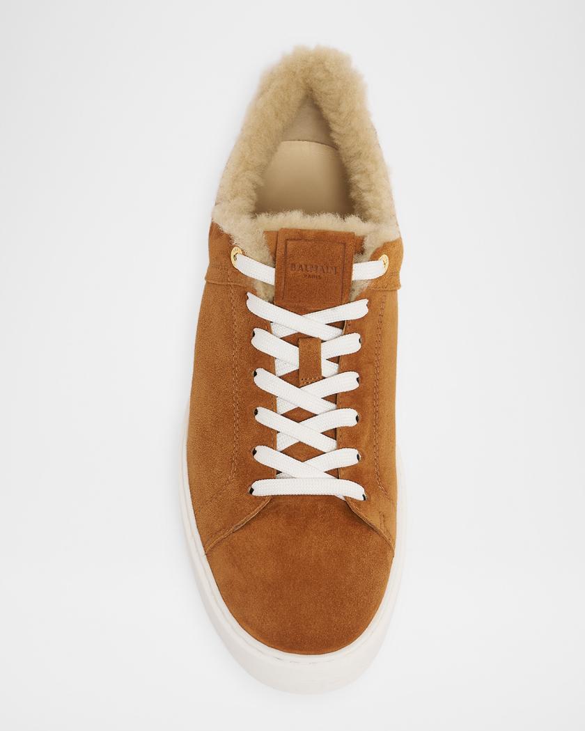 Men\'s Suede Lace-Up Shoes with Shearling Trim - Brown Johnston & Murphy Men main image 4