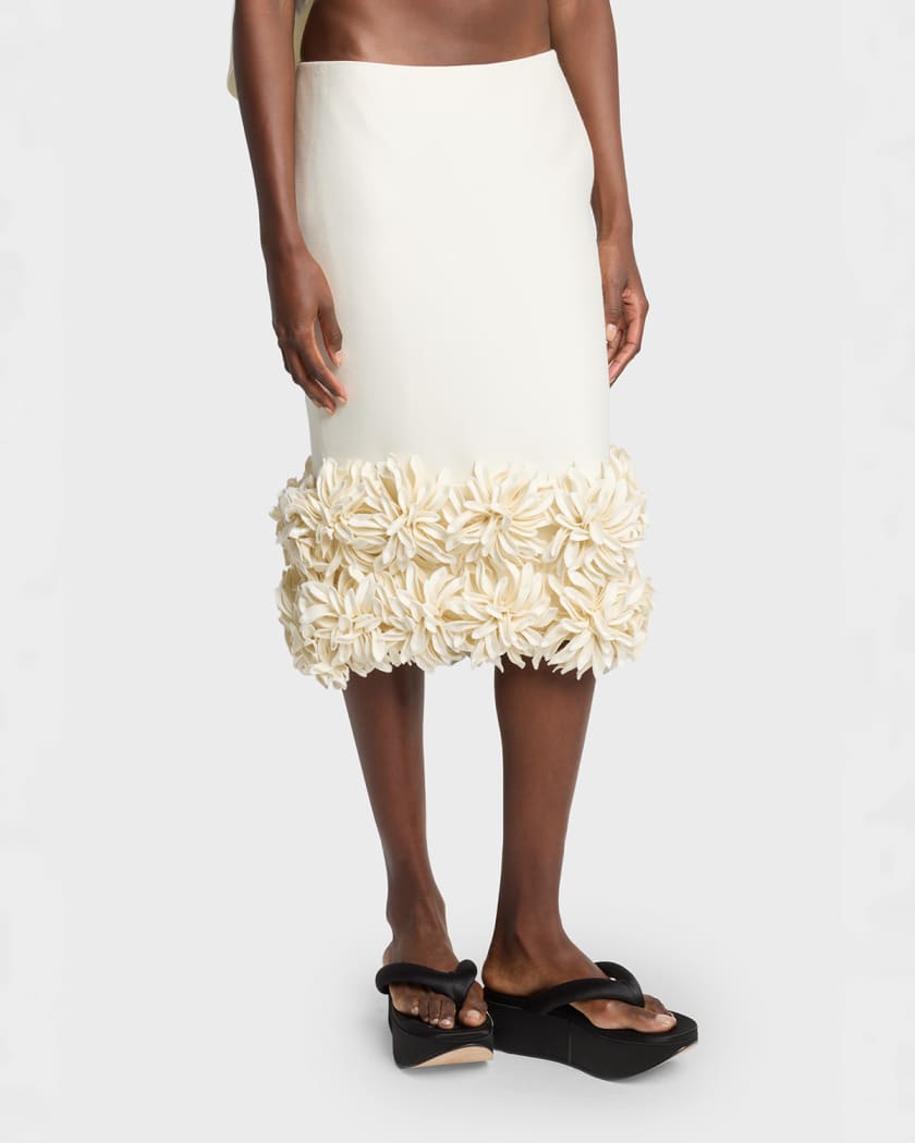 Balenciaga Pointy Flower Midi Pencil Skirt | Neiman Marcus