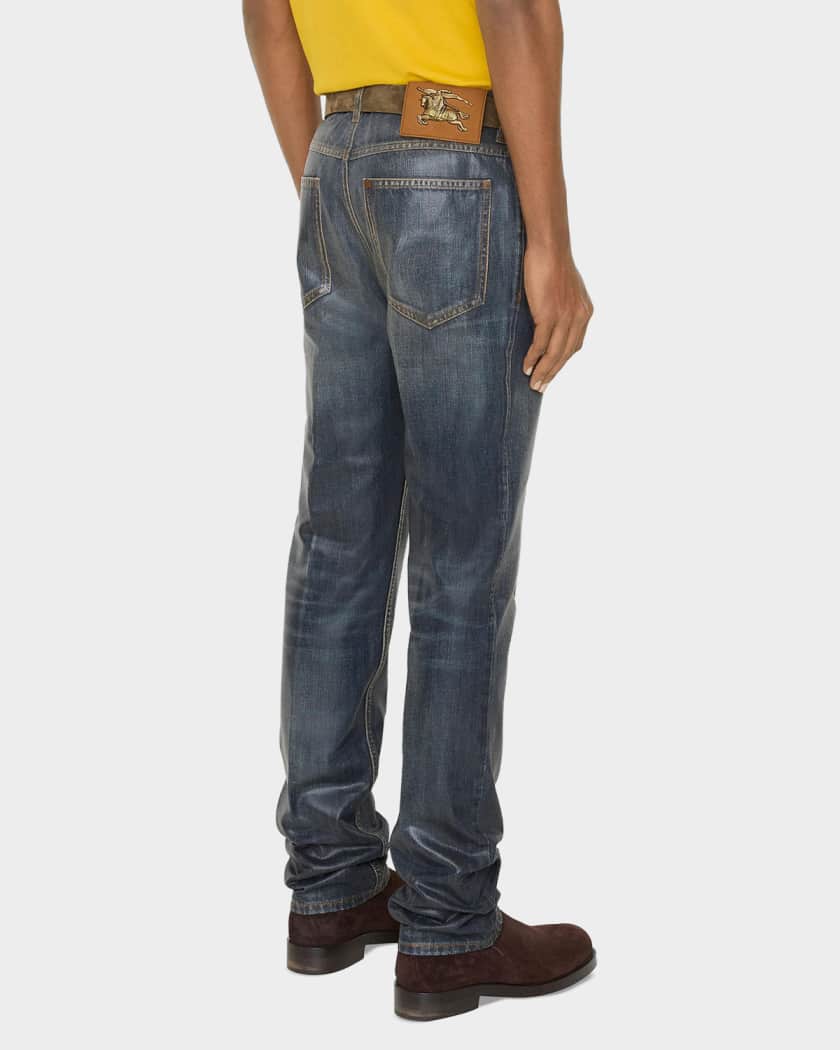 Burberry Men's Slim Fit Coated Jeans | Neiman Marcus