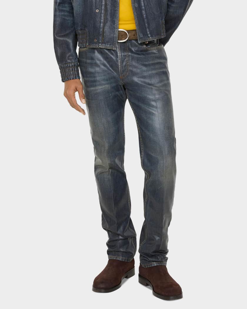 BURBERRY カフス　No.1972 Burberry Men's Slim Fit Coated Jeans | Neiman Marcus