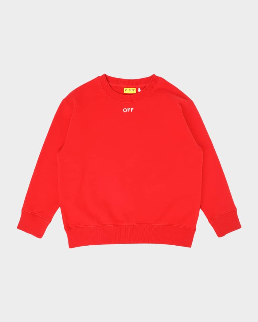 Off-White Boy's Arrow Paint Logo Sweatshirt, Size 14 | Neiman Marcus
