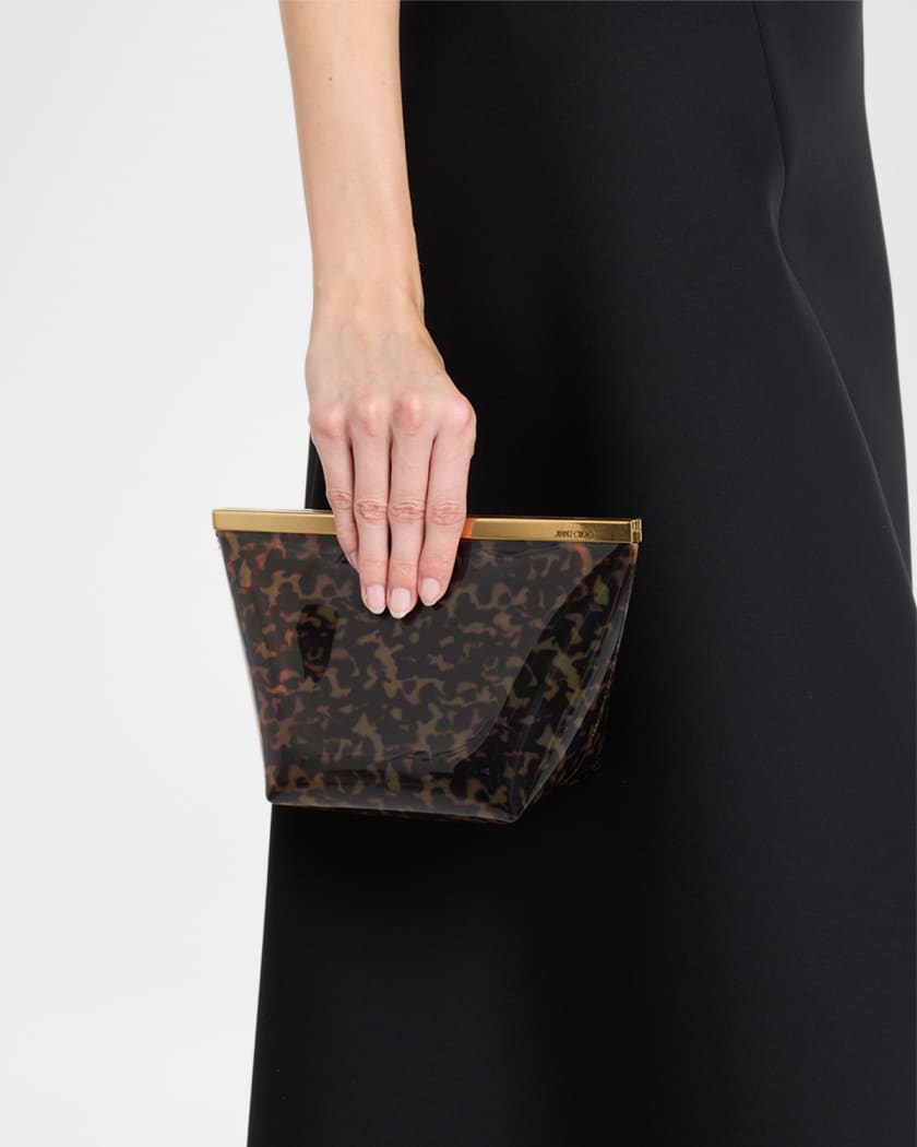 Jimmy Choo Ganache Transparent Tortoiseshell Clutch Bag | Neiman