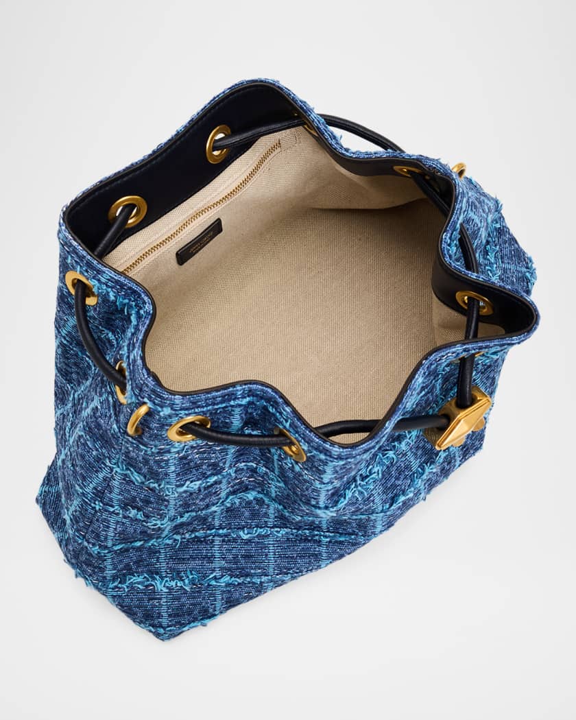 Jimmy Choo Bon Bon Crosshatch Denim Shoulder Bag | Neiman Marcus
