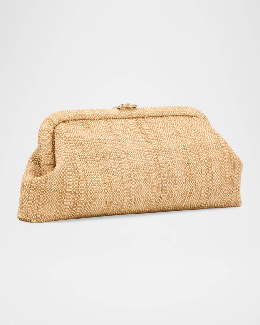 Jimmy Choo Skylar Woven Raffia Clutch Bag | Neiman Marcus