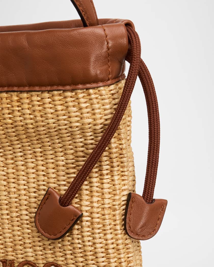 Jimmy Choo Drawstring Raffia Top Handle Bag | Neiman Marcus
