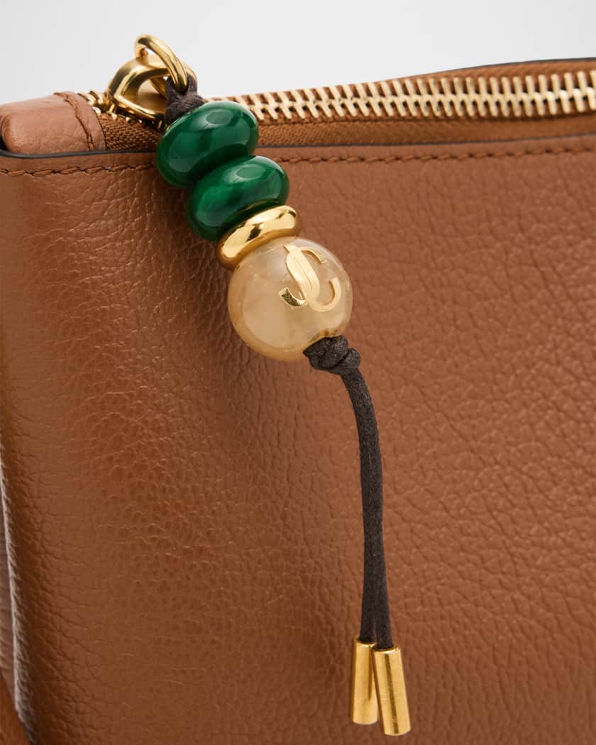 Jimmy Choo Zipped Leather Flat Pouch | Neiman Marcus