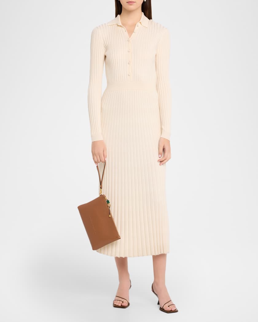 Jimmy Choo Zipped Leather Flat Pouch | Neiman Marcus