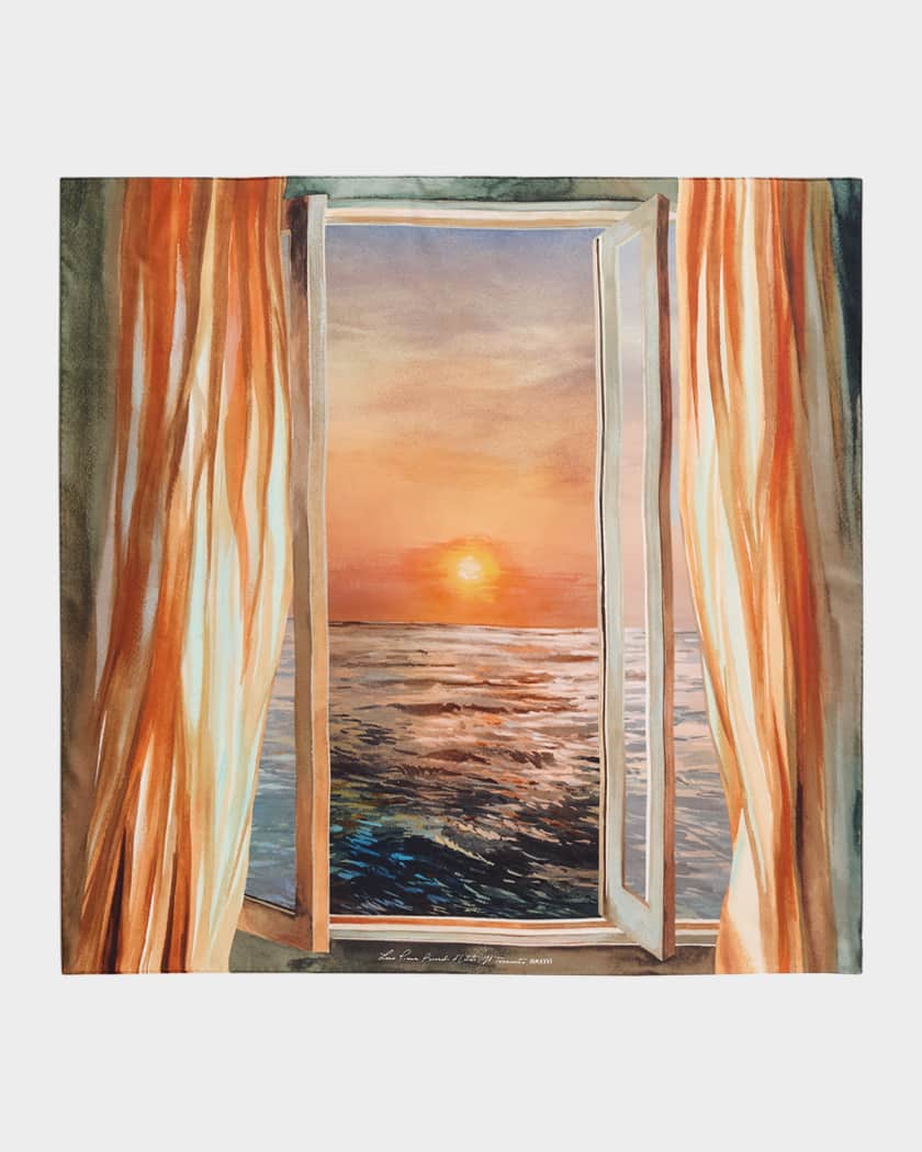 Loro Piana Ricordi D'Estate Il Tramonto Silk Scarf | Neiman Marcus