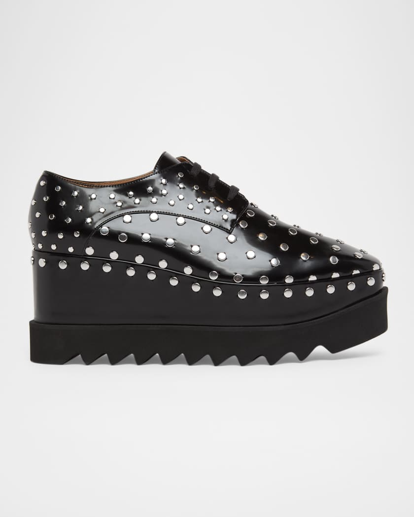 Stella McCartney 75mm Elyse Studded Derbys | Neiman Marcus