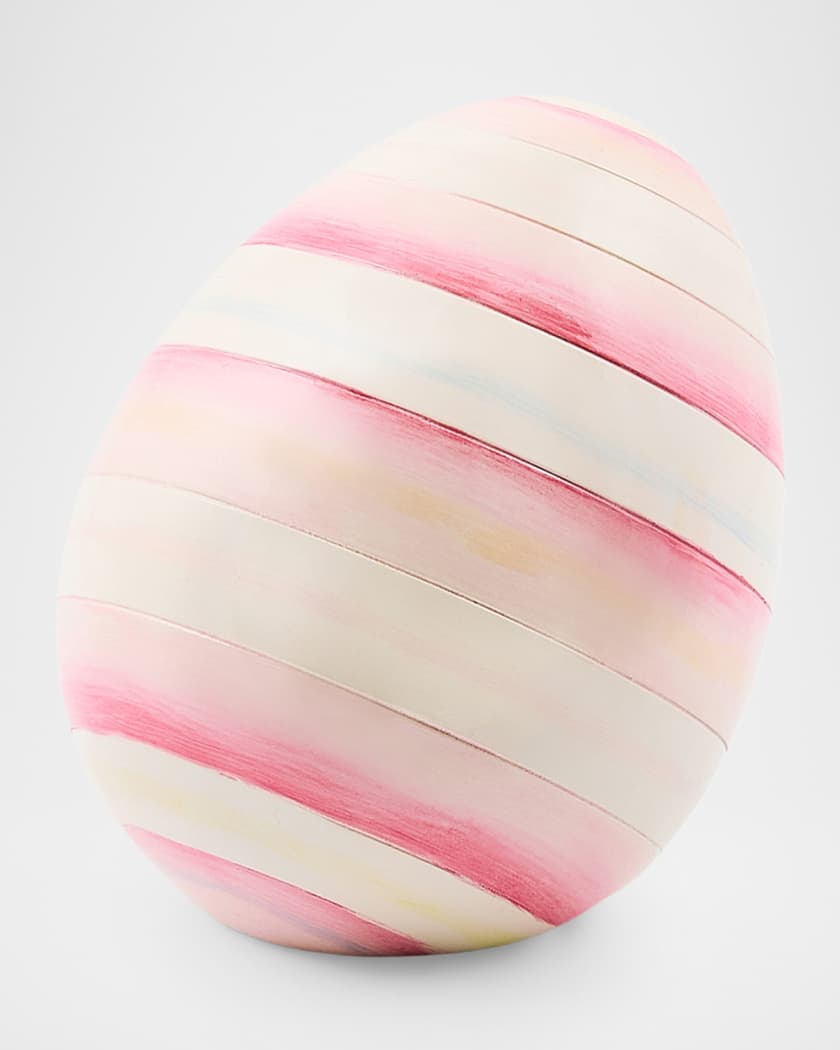 MacKenzie-Childs Bubblegum Stripe Mini Easter Egg | Neiman Marcus