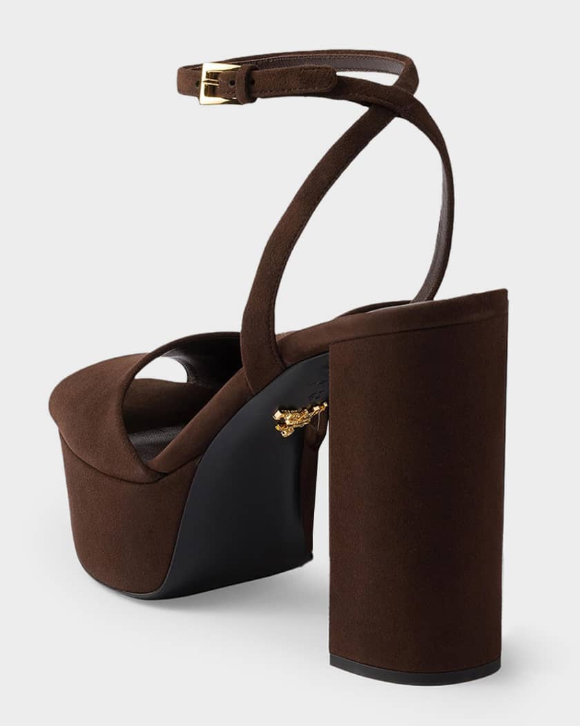 115mm Suede Platform Sandals | Neiman Marcus