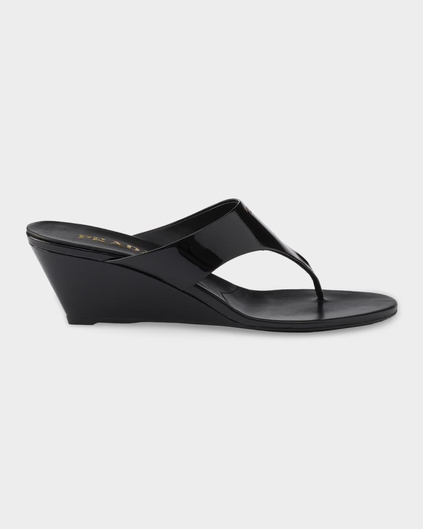 Prada Patent Leather Thong Sandals | Neiman Marcus