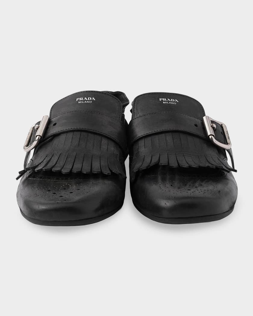 Prada Shuffle Fringed Monk Strap Shoes | Neiman Marcus