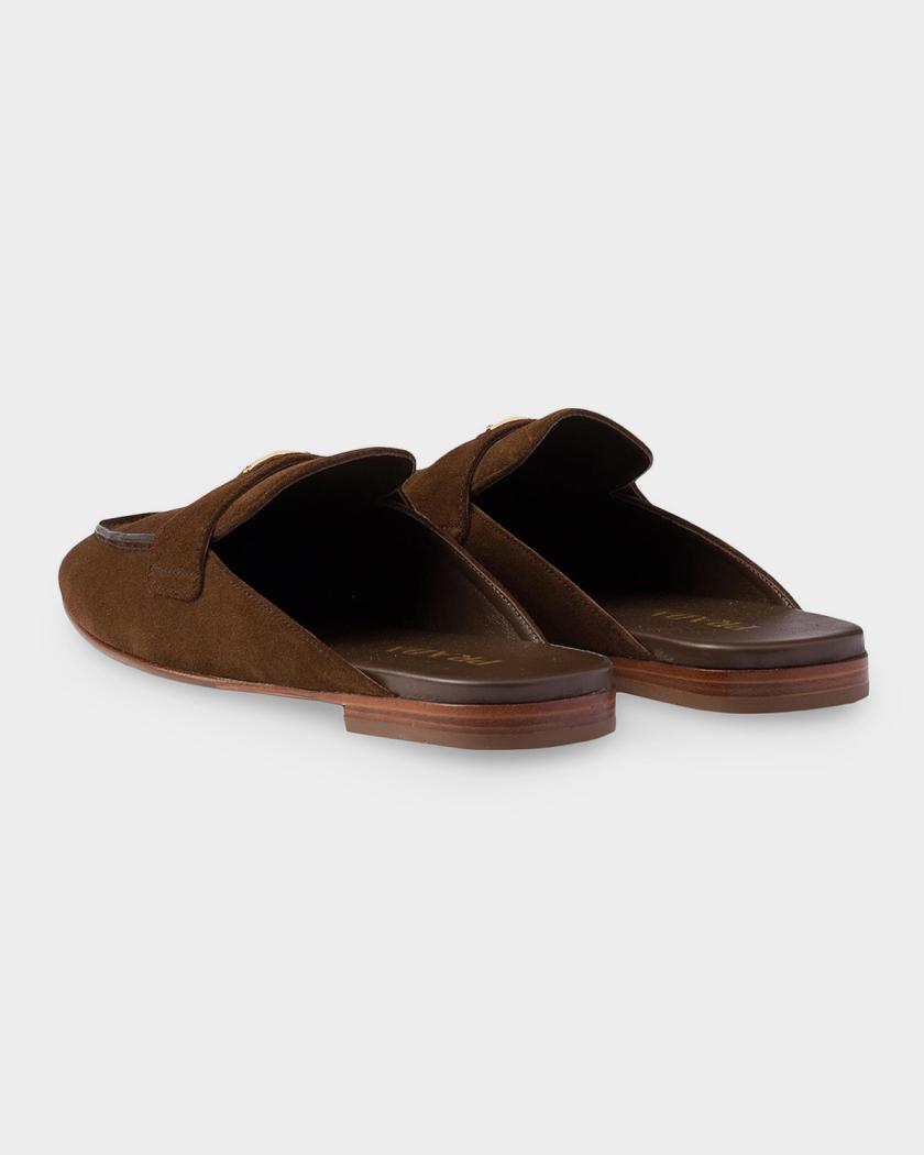 Prada Suede Sabot Mules | Neiman Marcus