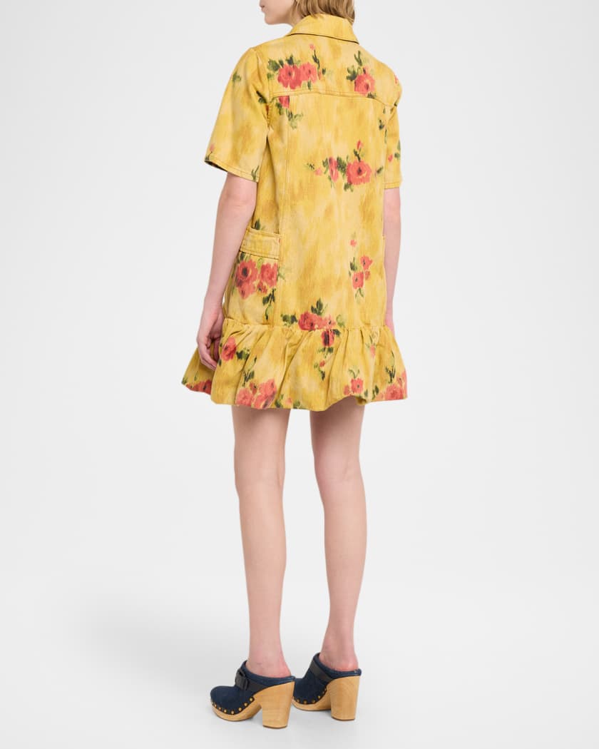 white christmas dresses Ganni Botanical Jacquard Mini Dress