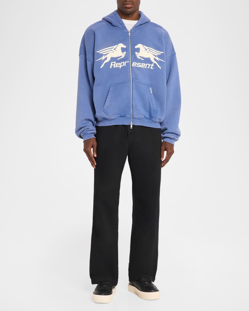 REPRESENT Men's Pegasus Logo Cotton Oversized Zip-Up Hoodie