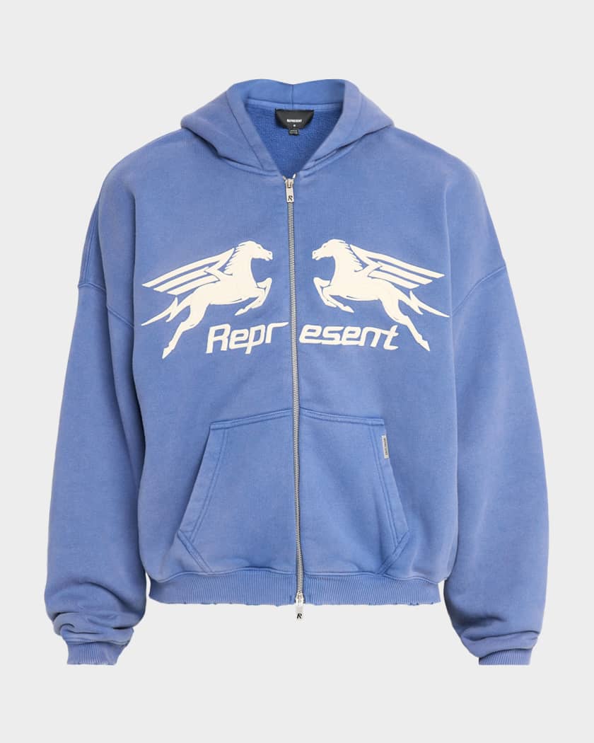 coldrain PEGASUS ZIP UP HOODIE　Lサイズ REPRESENT Men's Pegasus Logo Cotton Oversized Zip-Up Hoodie