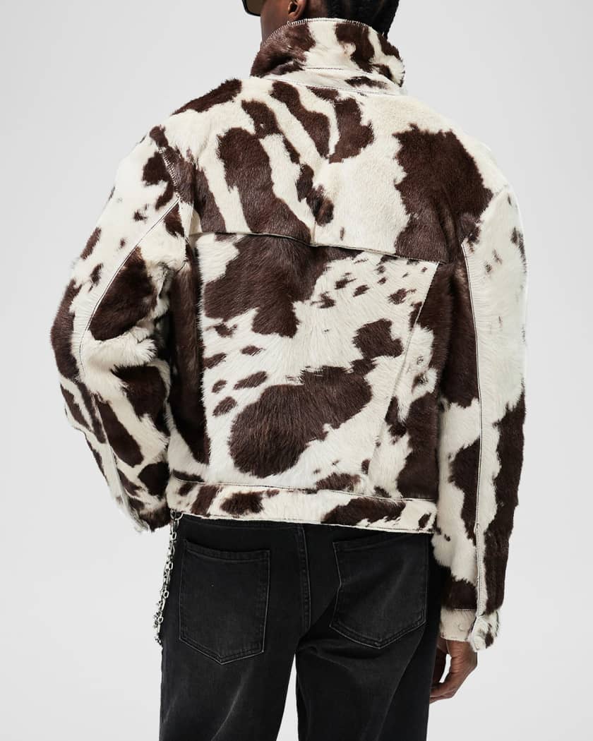Men's Cowhide Leather Trucker Jacket