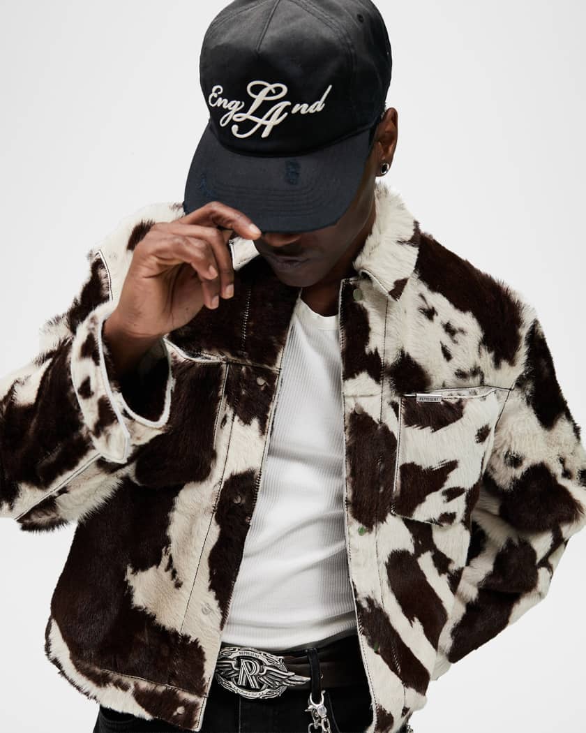Men's Cowhide Leather Trucker Jacket