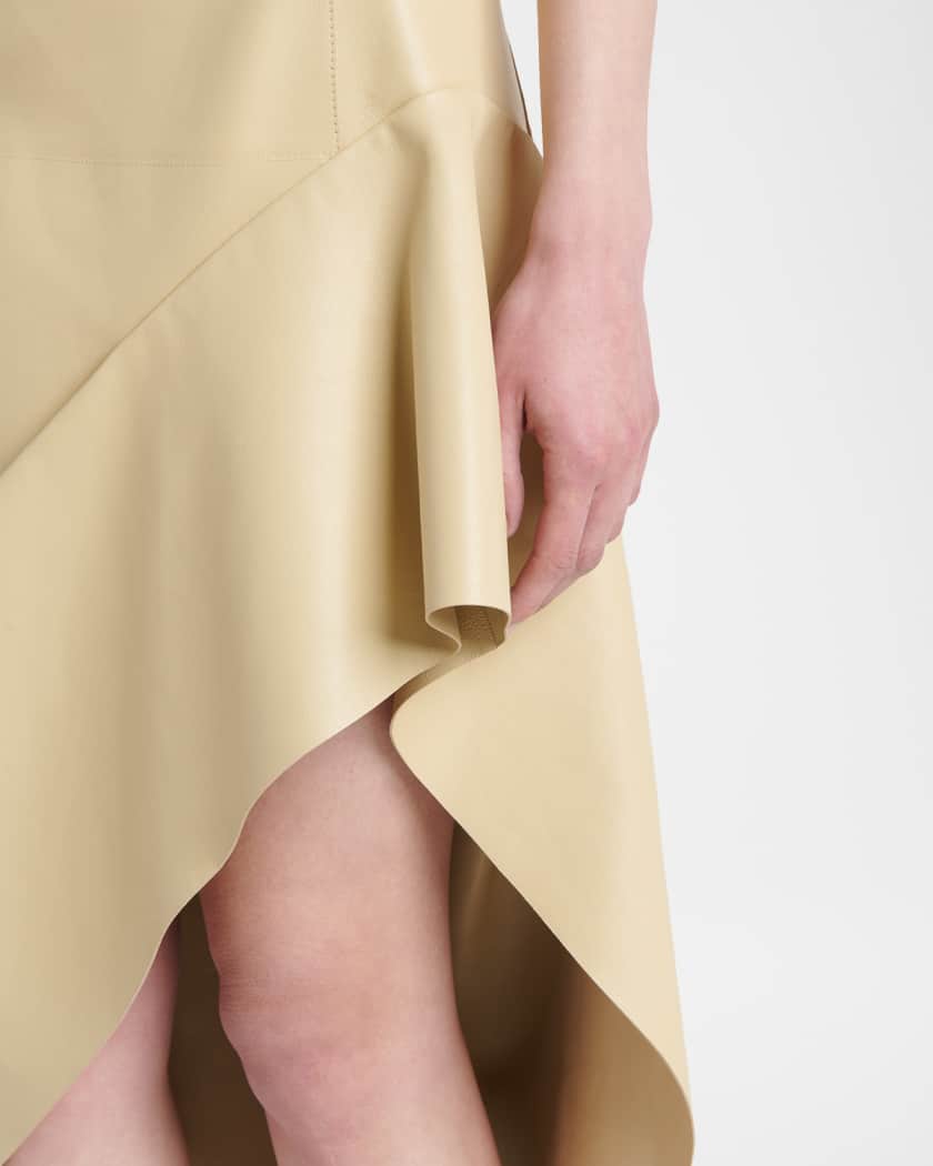 BOTTEGA ブラウス　drawer Bottega Veneta Sleeveless Leather Asymmetric Midi Dress | Neiman