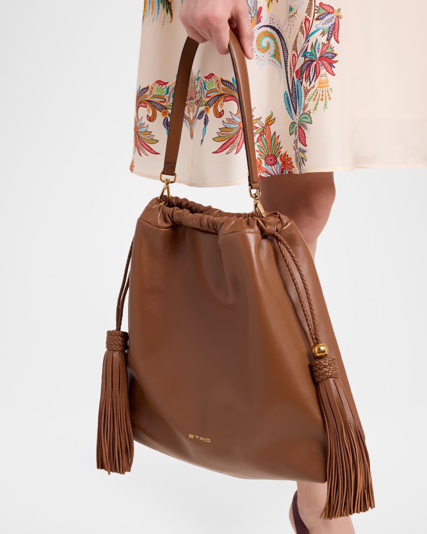 Etro Kalispera Medium Tassel Drawstring Shoulder Bag | Neiman Marcus