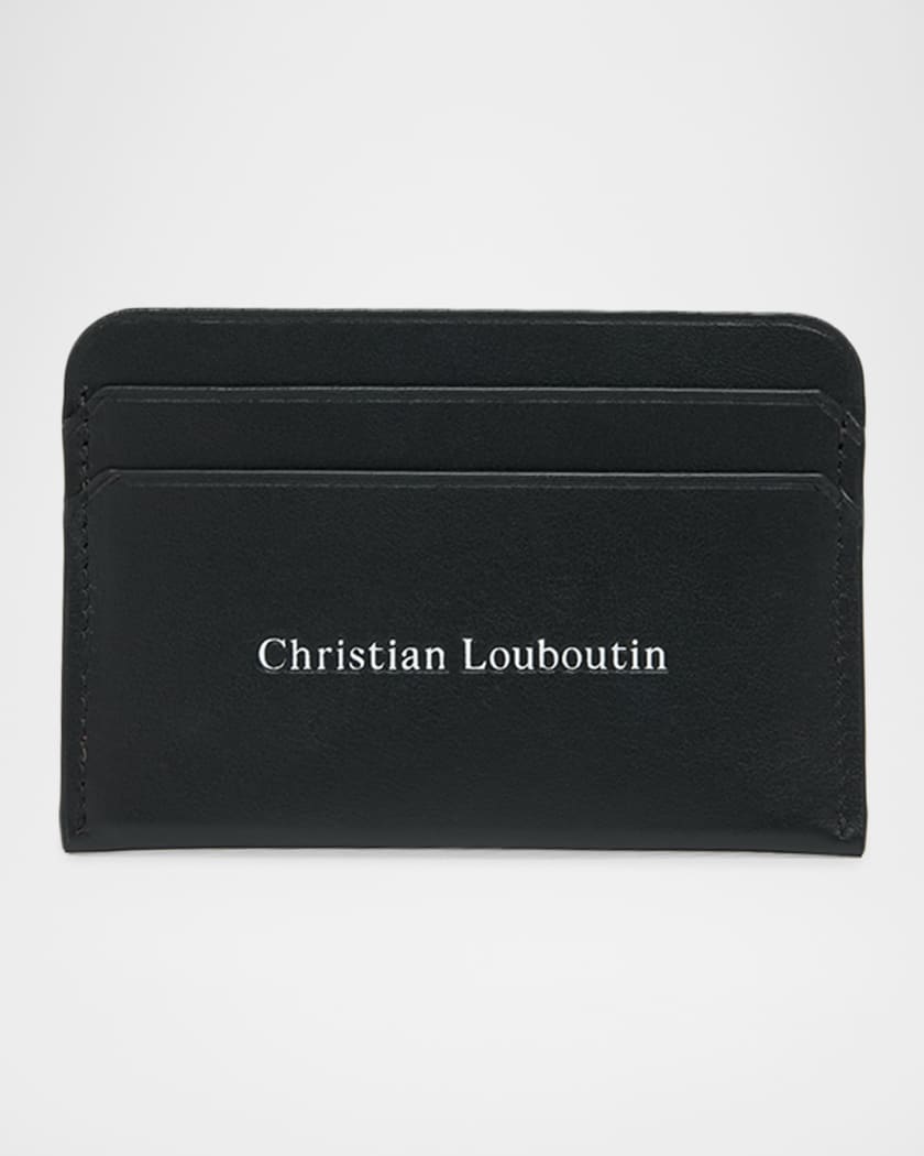 Christian Louboutin Men's Canopy Logo Leather Card Holder | Neiman