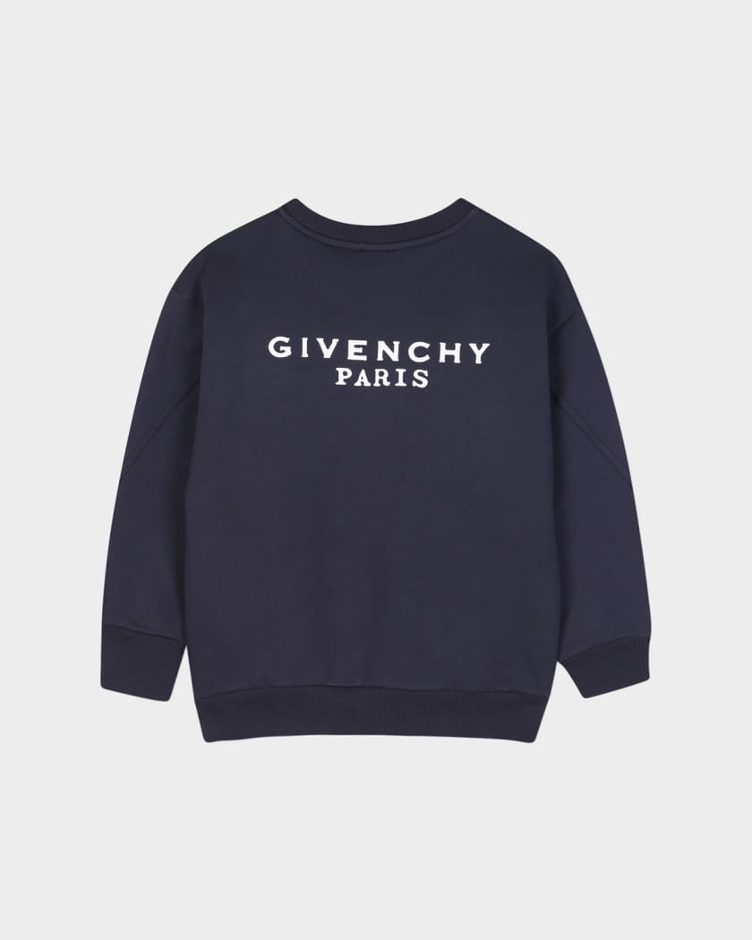 Givenchy Boy's Couture Seam Logo Cotton Sweatshirt, Size 4-6