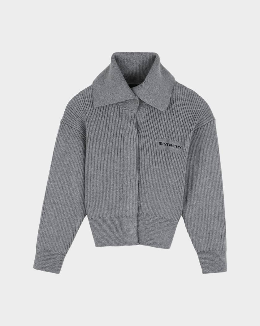 Givenchy Girl's Logo Cotton-Cashmere Knit Cardigan, Size 4-6