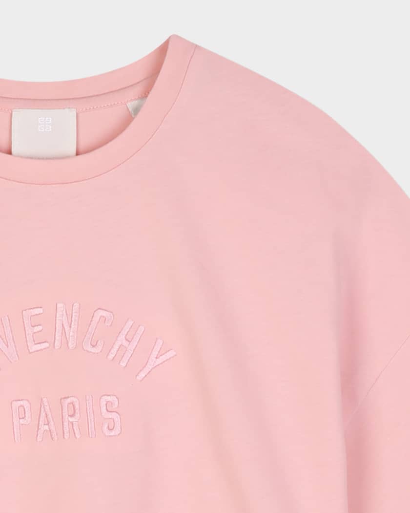Givenchy Girl's Logo-Embroidered Cropped T-Shirt, Size 8-12