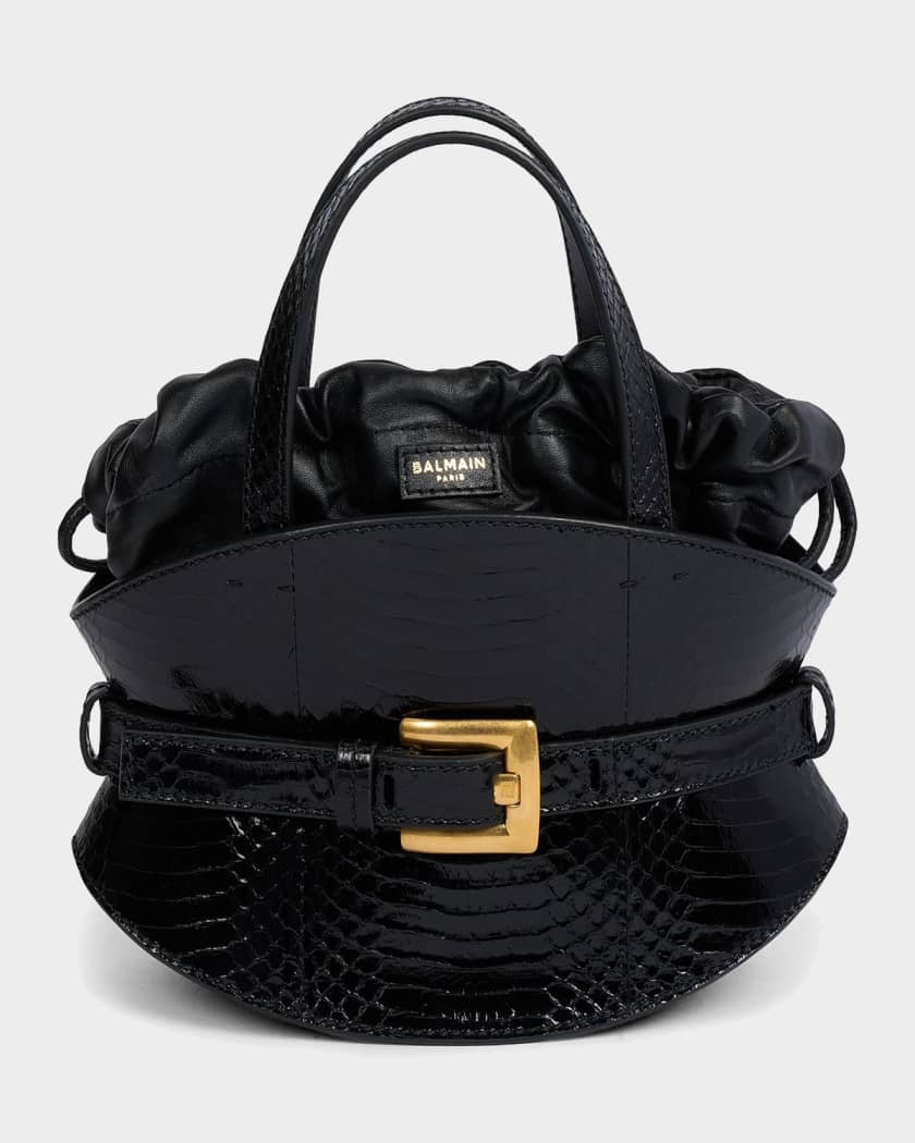 Balmain Shuffle Mini Embossed Leather Crossbody Bag | Neiman Marcus