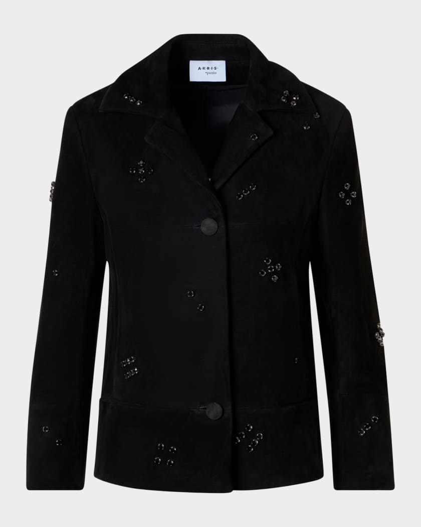 Akris punto Crystal Goat Suede Single-Breasted Jacket | Neiman Marcus